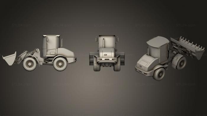 Автомобили и транспорт (Колесный погрузчик, CARS_0028) 3D модель для ЧПУ станка